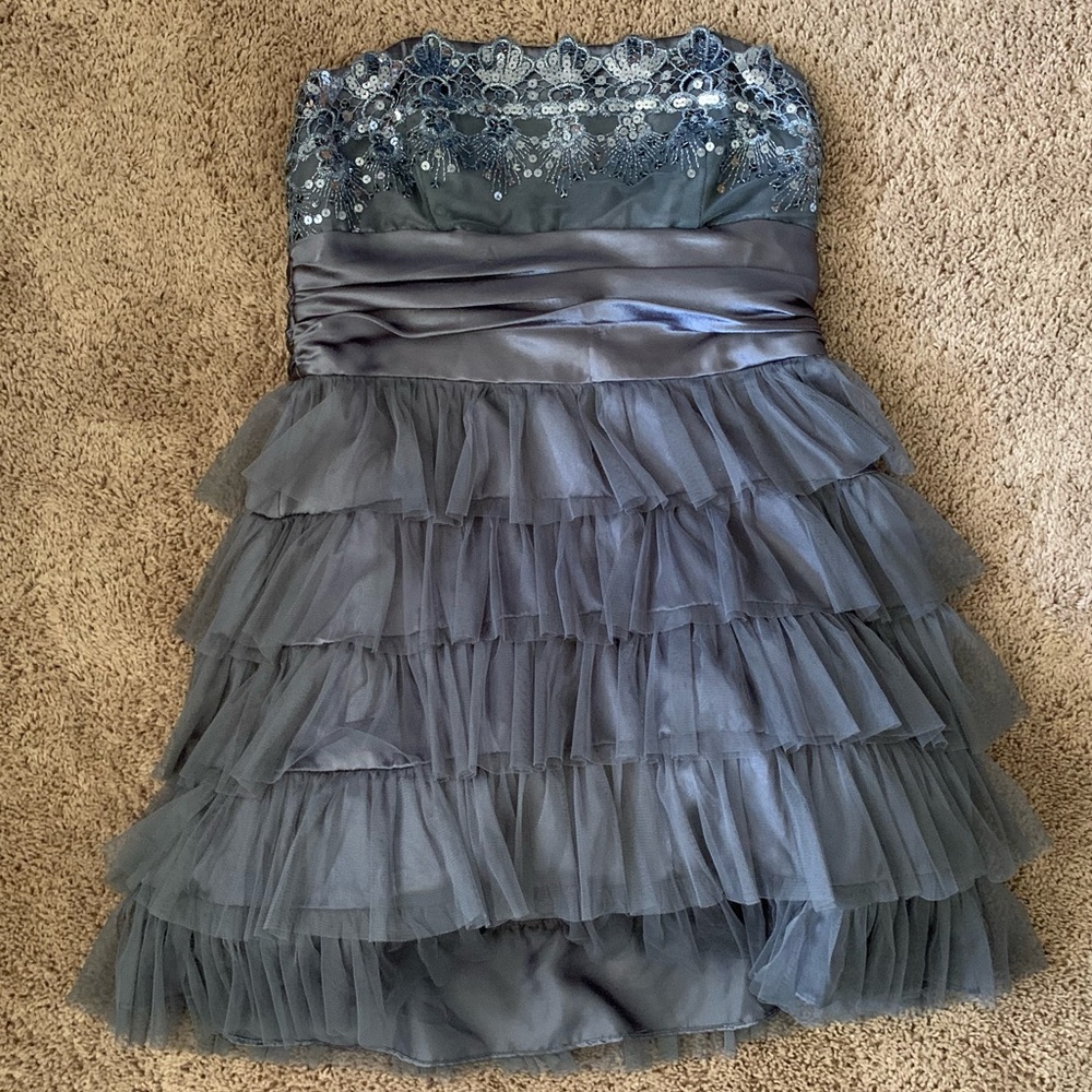 Grey Strapless Dress